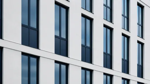 Contemporary facade with a rhythm of aluminium windows