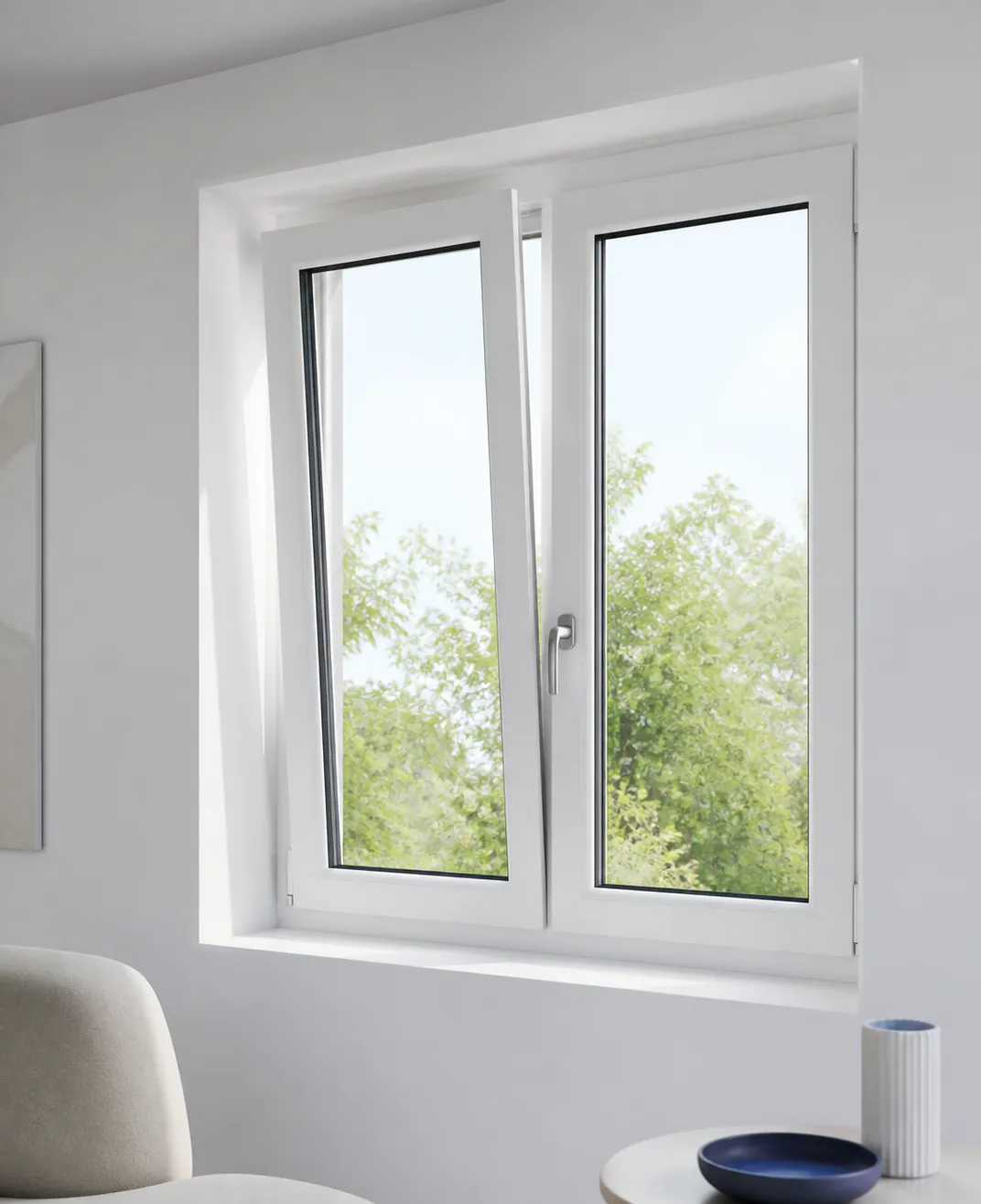 Premium MAR&PET PVC window in a bright room