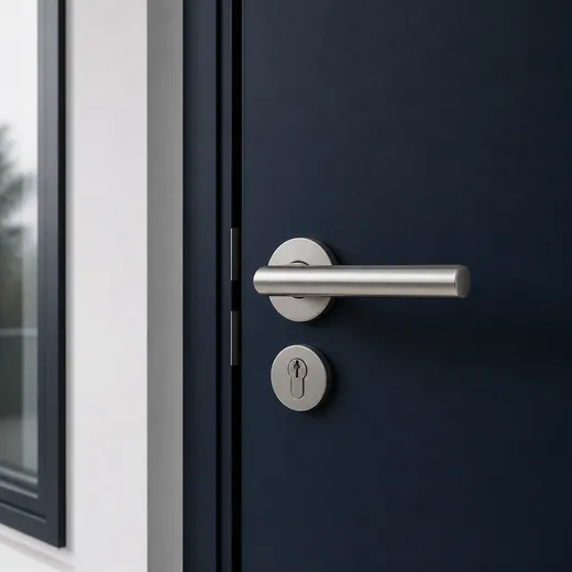 Close-up of a premium entrance-door handle